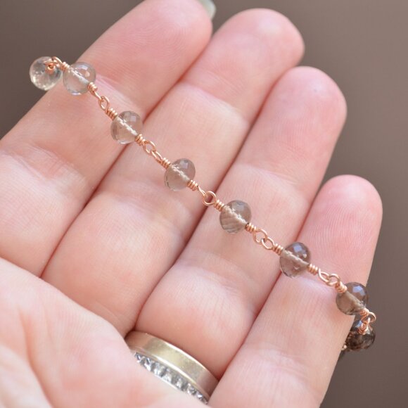 Smoky Quartz Ombre Bracelet in Rose Gold - Picture 9 of 11